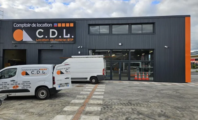 Création d'une enseigne d'entreprise de location à Le Port, Le Port, Design Plus
