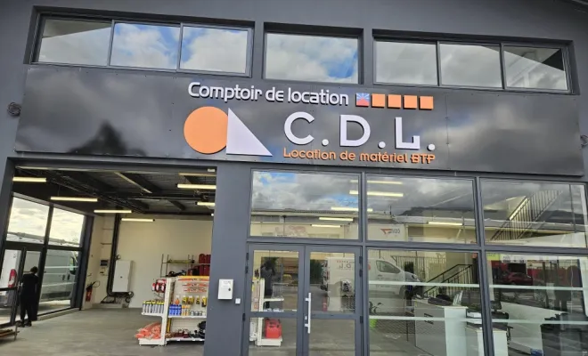 Création d'une enseigne d'entreprise de location à Le Port, Le Port, Design Plus